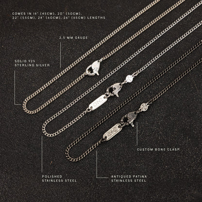 Curb Chain x 2.5mm x Antiqued