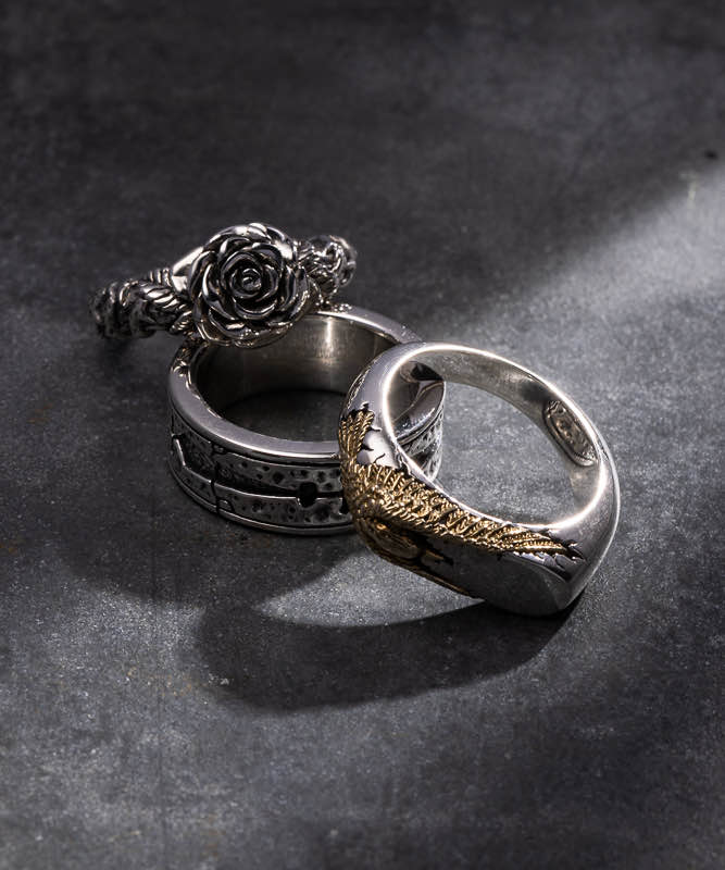 CLOCKS and COLOURS 27号 TIERCE シルバー925 Men's Rings | Sterling Silver & Stainless Steel Rings for Men