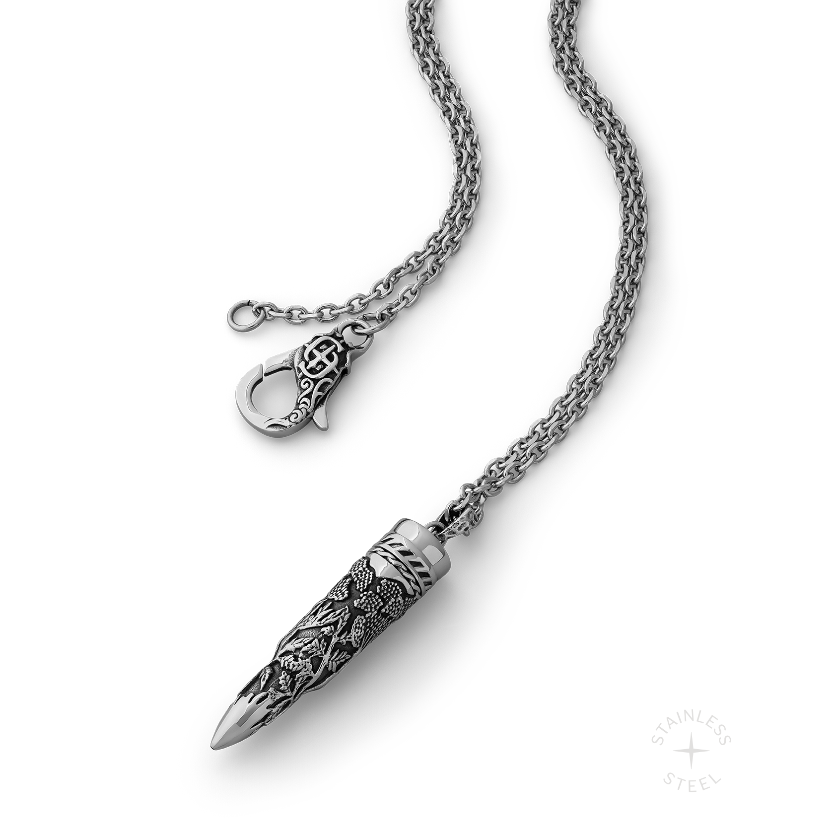 Recoil Stainless Steel bullet case storage pendant necklace